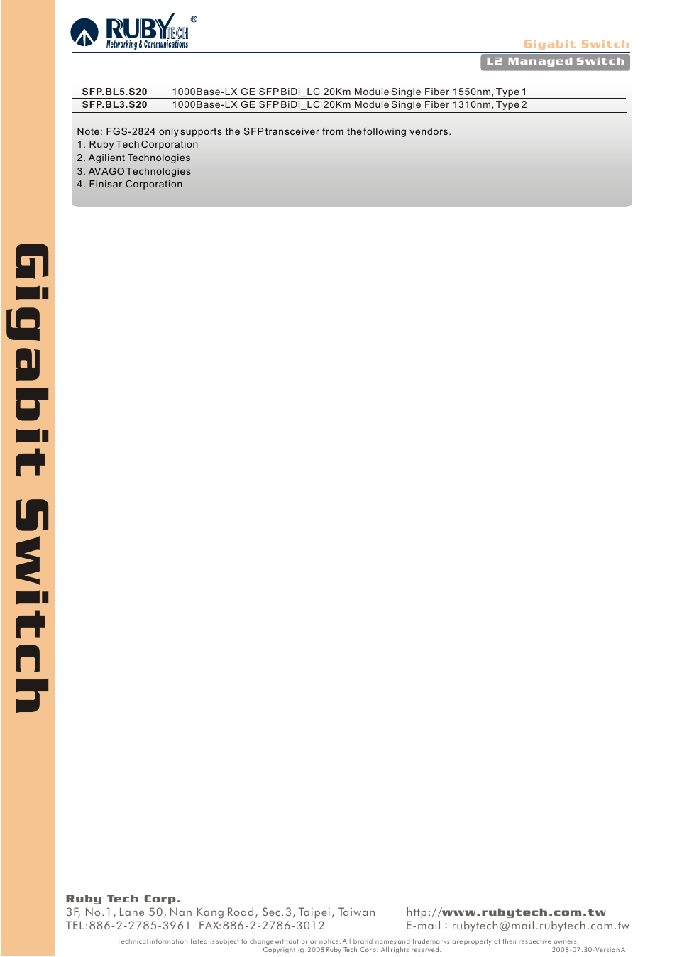 Ruby Tech FGS-2824 User Manual | Page 3 / 3