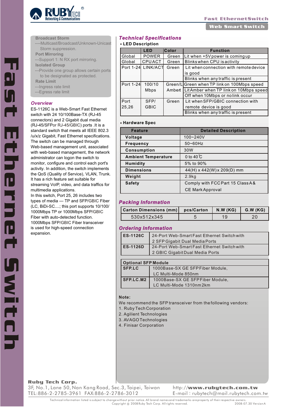 Ruby Tech ES-1126C/D User Manual | Page 2 / 2