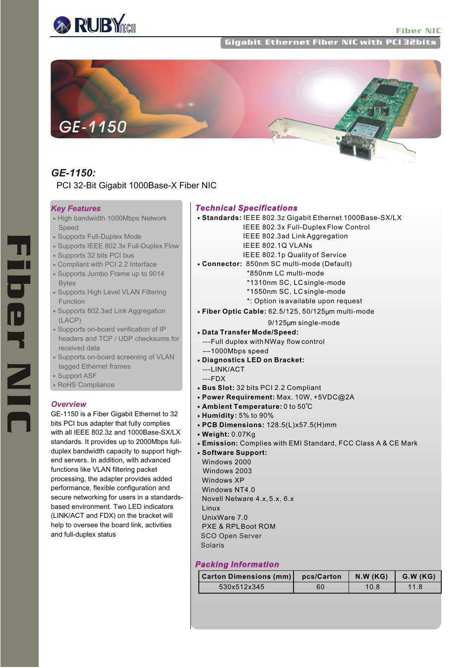 Ruby Tech GE-1150 User Manual | 2 pages