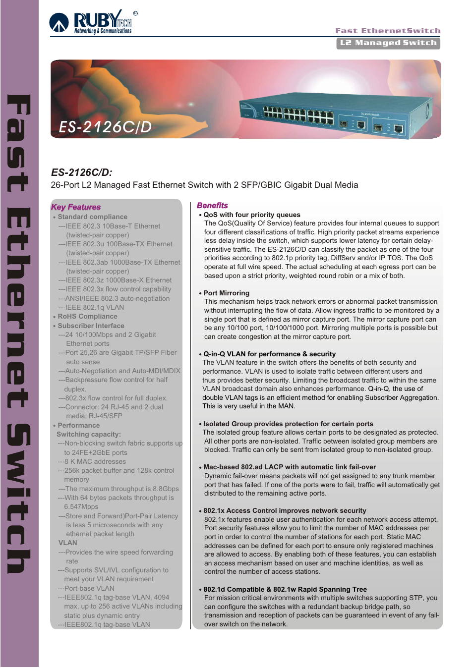 Ruby Tech ES-2126C/D User Manual | 3 pages