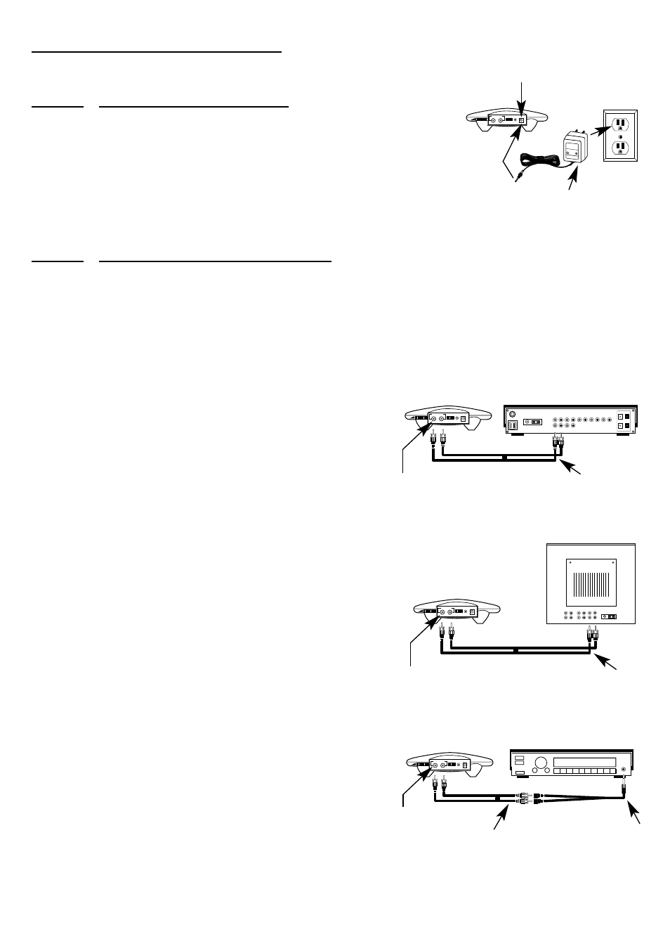 Connections, Connect the transmitter, Step 1 power the transmitter | Step 2 connect to an audio source, Connect the transmitter as follows, 1 – c, 2 – c, 3 – c, Ption, Onnecting to a | Recoton/Advent AW810 User Manual | Page 16 / 24