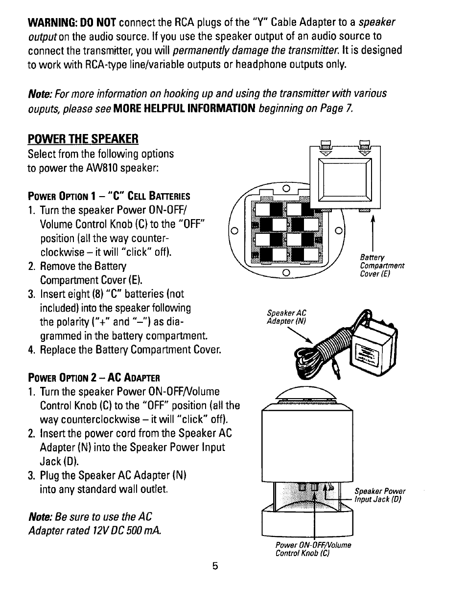 Recoton/Advent AW810 User Manual | Page 5 / 24