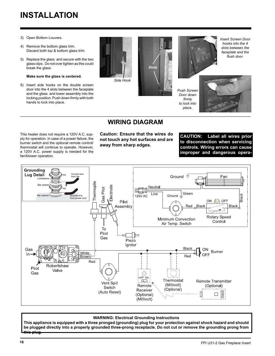 Installation, Wiring diagram | Recoton/Advent U31-LP2 User Manual | Page 16 / 36