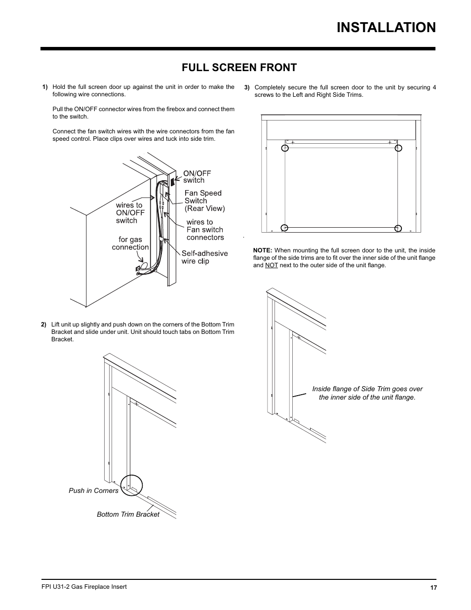 Installation, Full screen front | Recoton/Advent U31-LP2 User Manual | Page 17 / 36