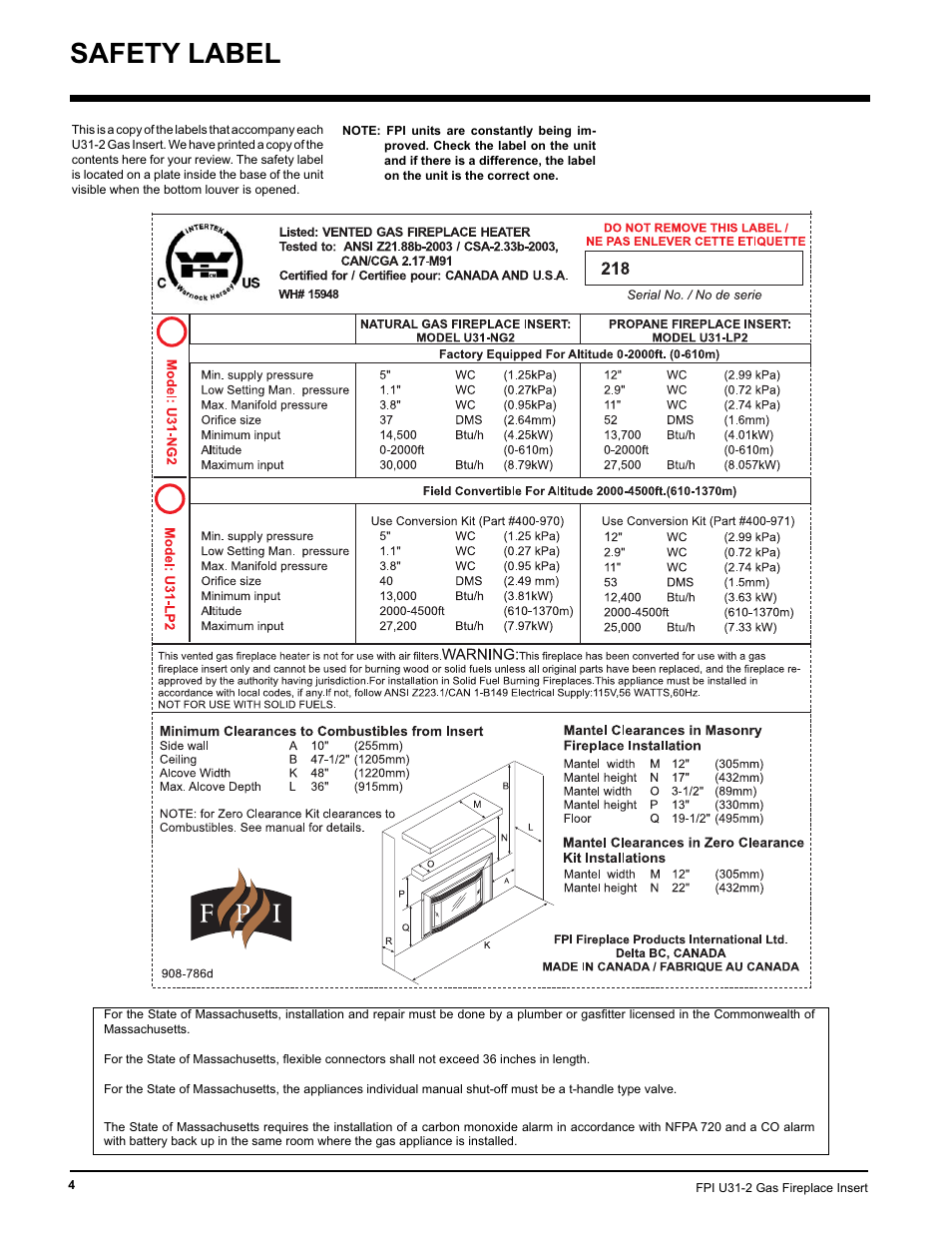 Safety label | Recoton/Advent U31-LP2 User Manual | Page 4 / 36