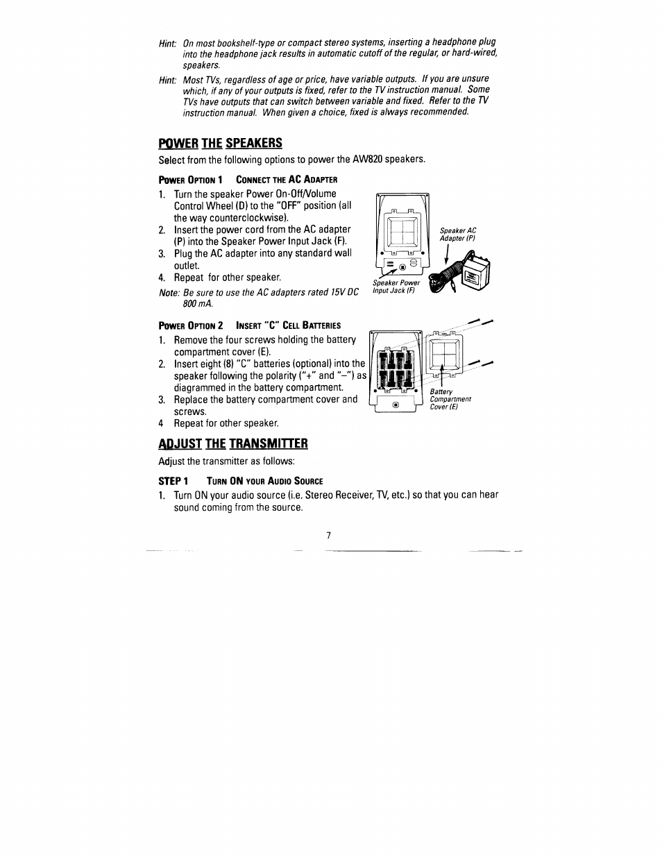 Adjusting transmitter | Recoton/Advent Advent AW820 User Manual | Page 6 / 24