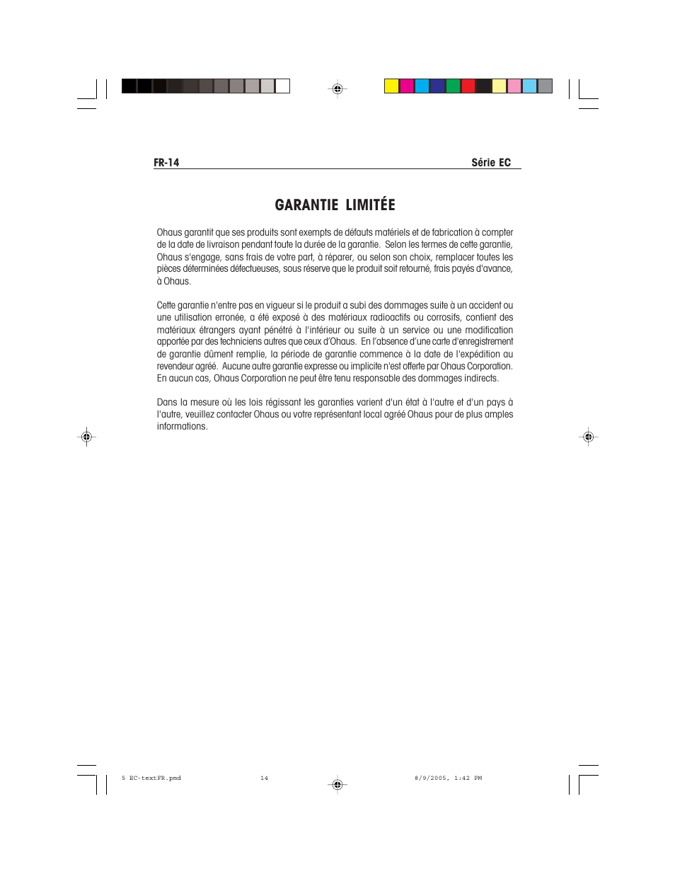 Garantie limitée | Recoton/Advent EC Series User Manual | Page 46 / 76