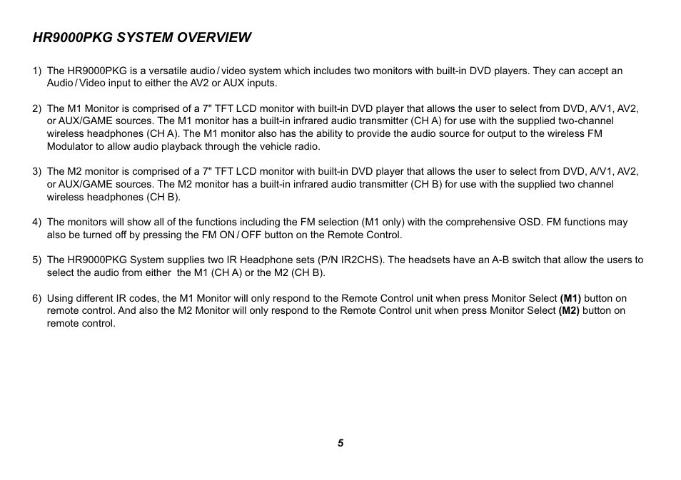 Hr9000pkg system overview | Recoton/Advent HR9000PKG User Manual | Page 5 / 25