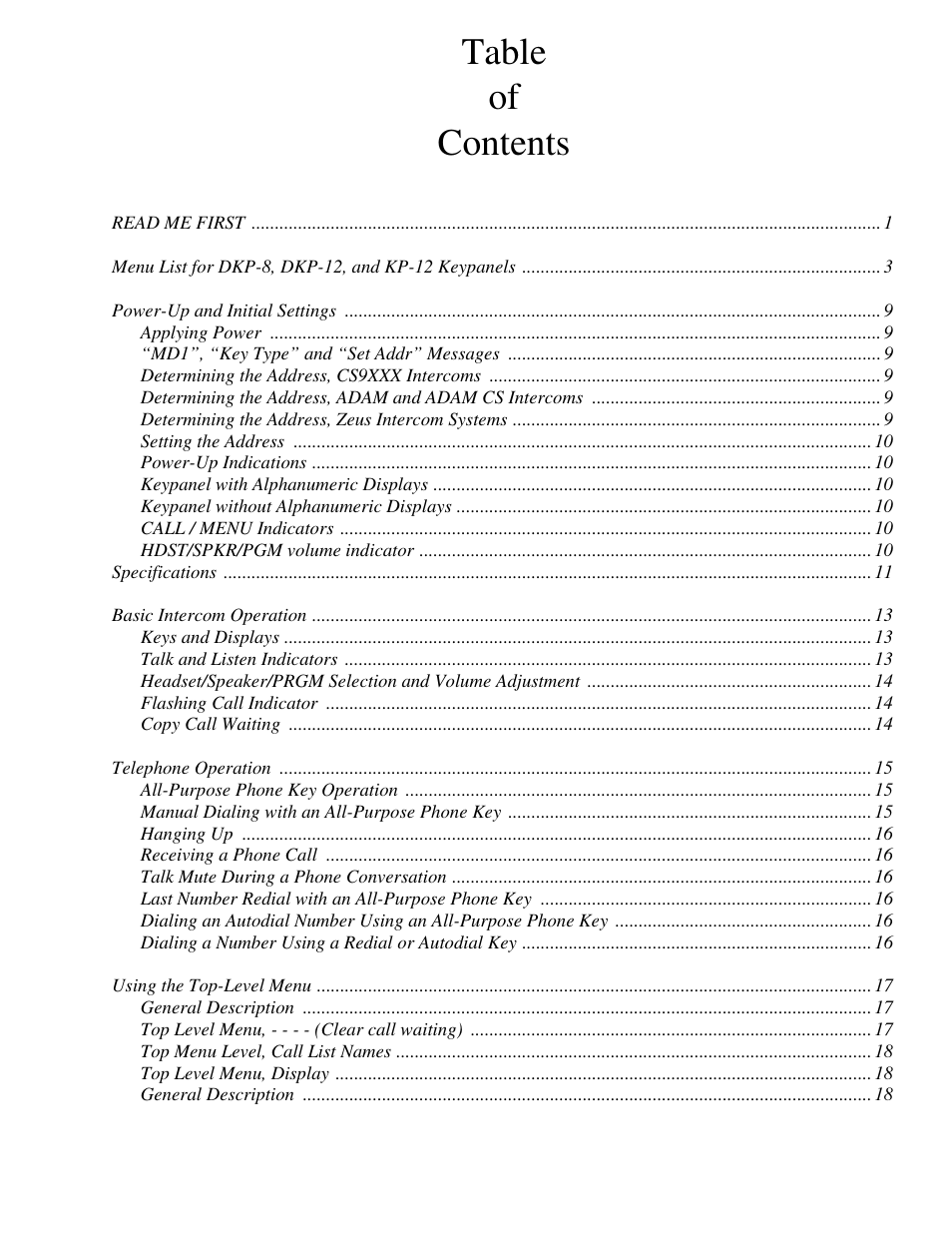 RTS DKP-8 User Manual | Page 3 / 62