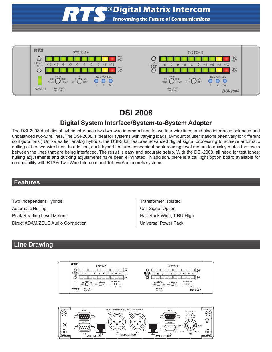 RTS DSI 2008 User Manual | 2 pages