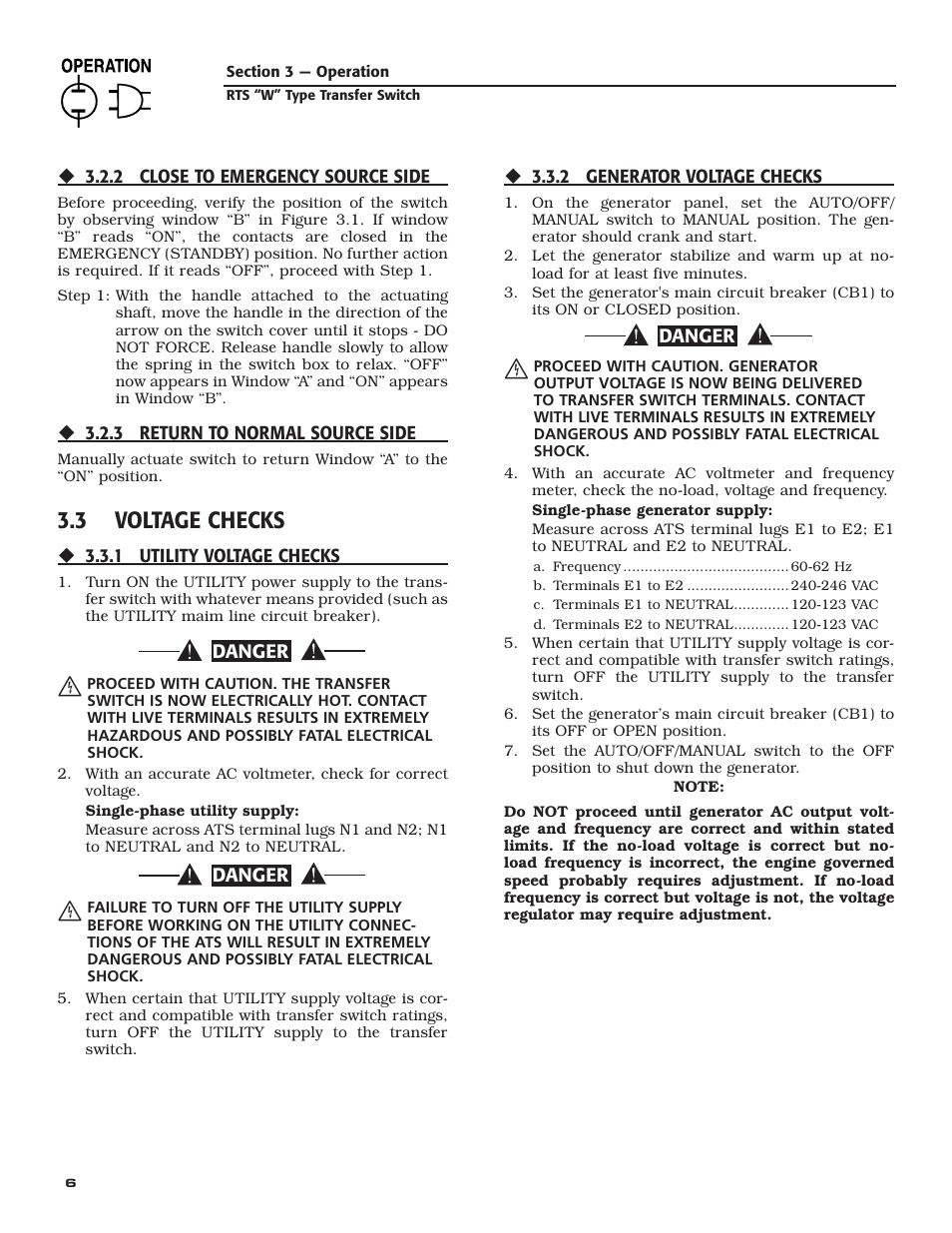 3 voltage checks | RTS KGATX0101400 User Manual | Page 8 / 16