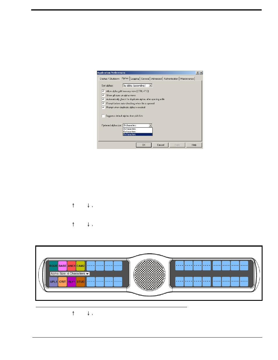 Service menu, alpha size | RTS CLD Color Keypanel Family KP 32 CLD User Manual | Page 115 / 160
