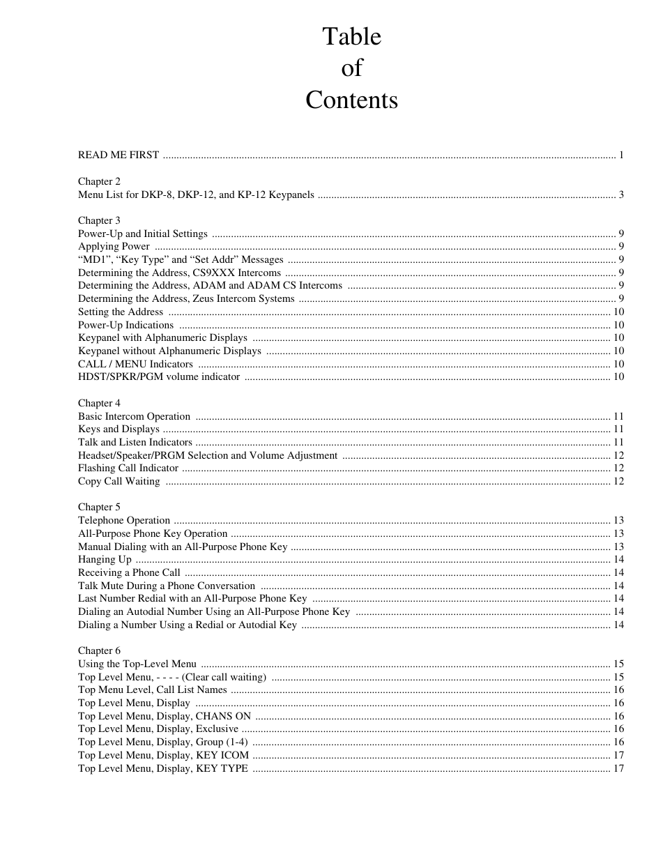 RTS Digital Matrix s Keypanels DKP-8 User Manual | Page 3 / 60