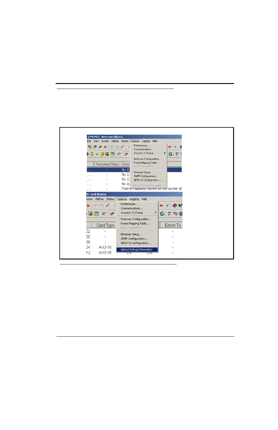 Debug information | RTS TBX - TriBus ADAM User Manual | Page 17 / 48