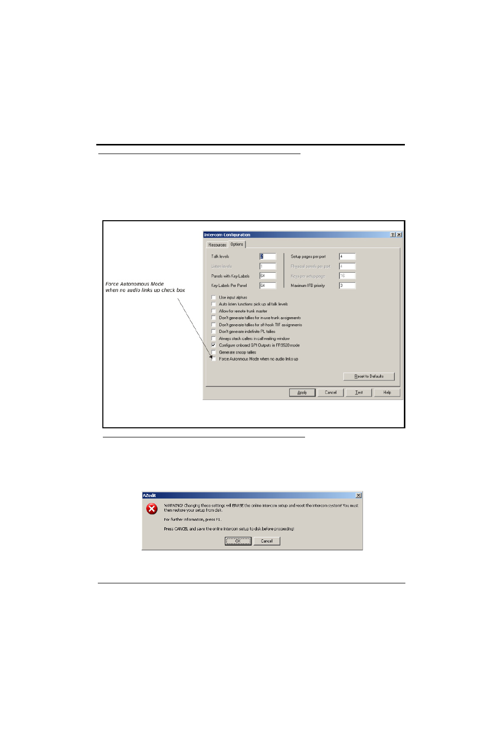 Force autonomous mode check box | RTS TBX - TriBus ADAM User Manual | Page 31 / 48