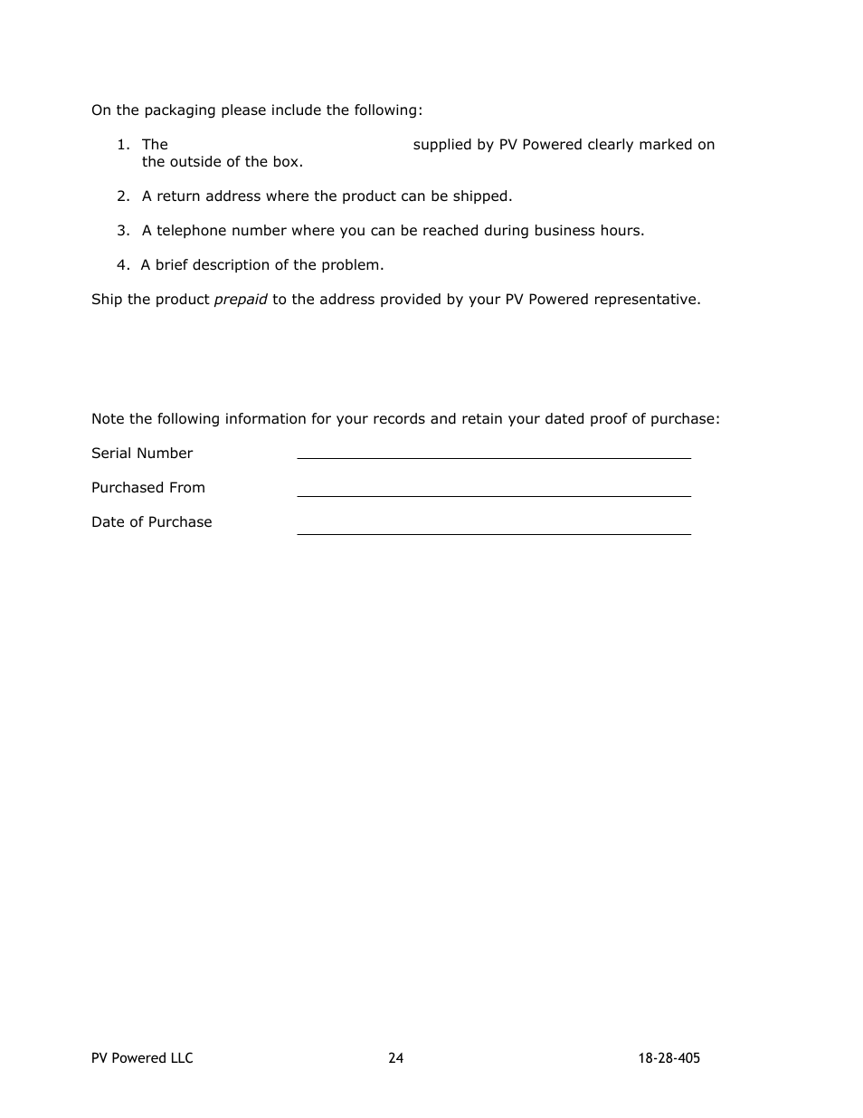 Revolutionary Cooling Systems PVP2800 User Manual | Page 25 / 28