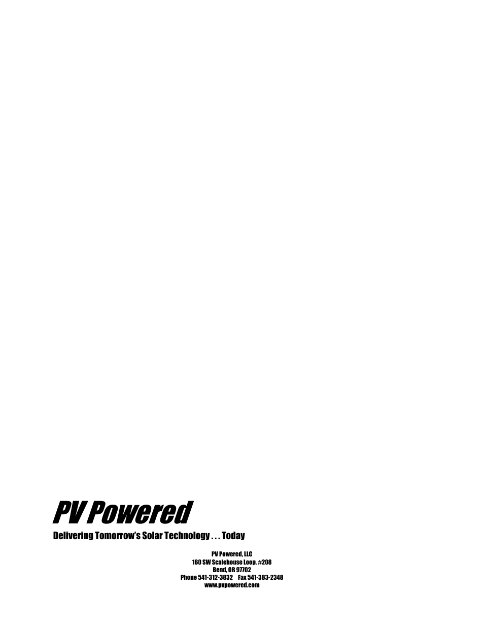 Pv powered | Revolutionary Cooling Systems PVP2800 User Manual | Page 28 / 28