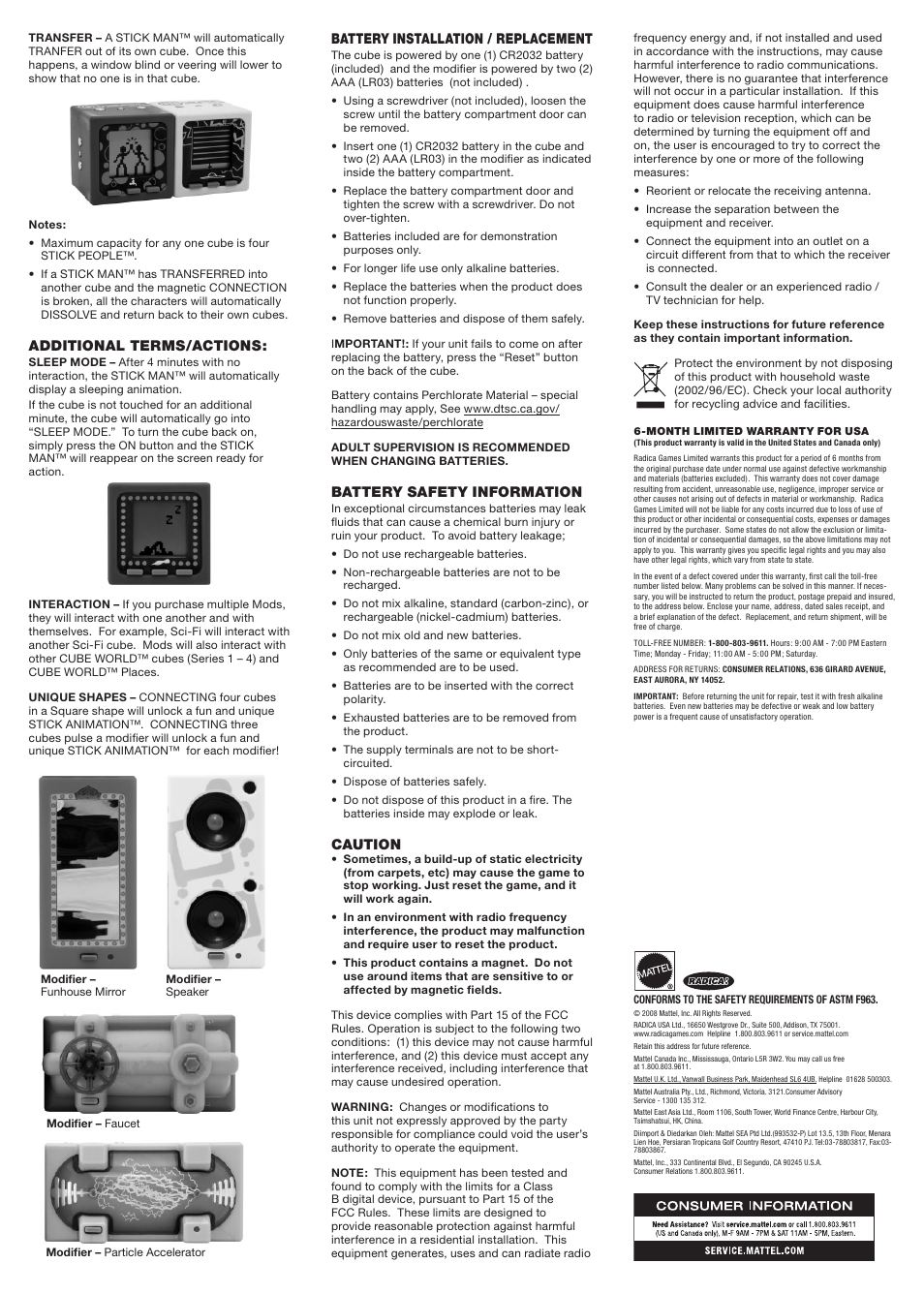 Radica Games CUBE WORLD N0806 User Manual | Page 2 / 2