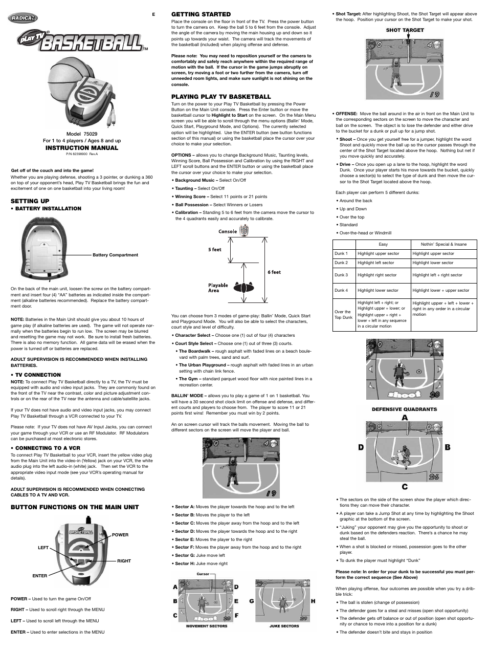 Radica Games 75029 User Manual | 2 pages