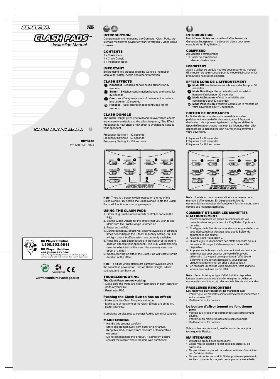 Radica Games RC73740 User Manual | 2 pages