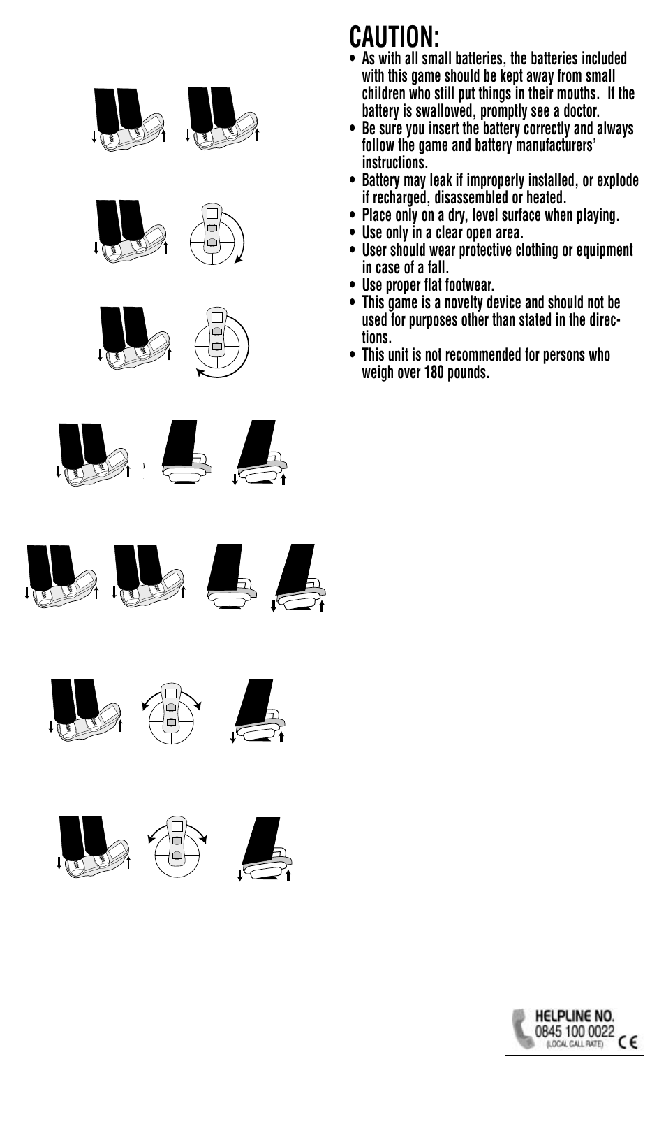 Caution | Radica Games 9904 User Manual | Page 2 / 2