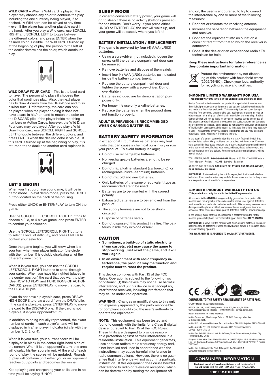 Radica Games M0253 User Manual | Page 2 / 2