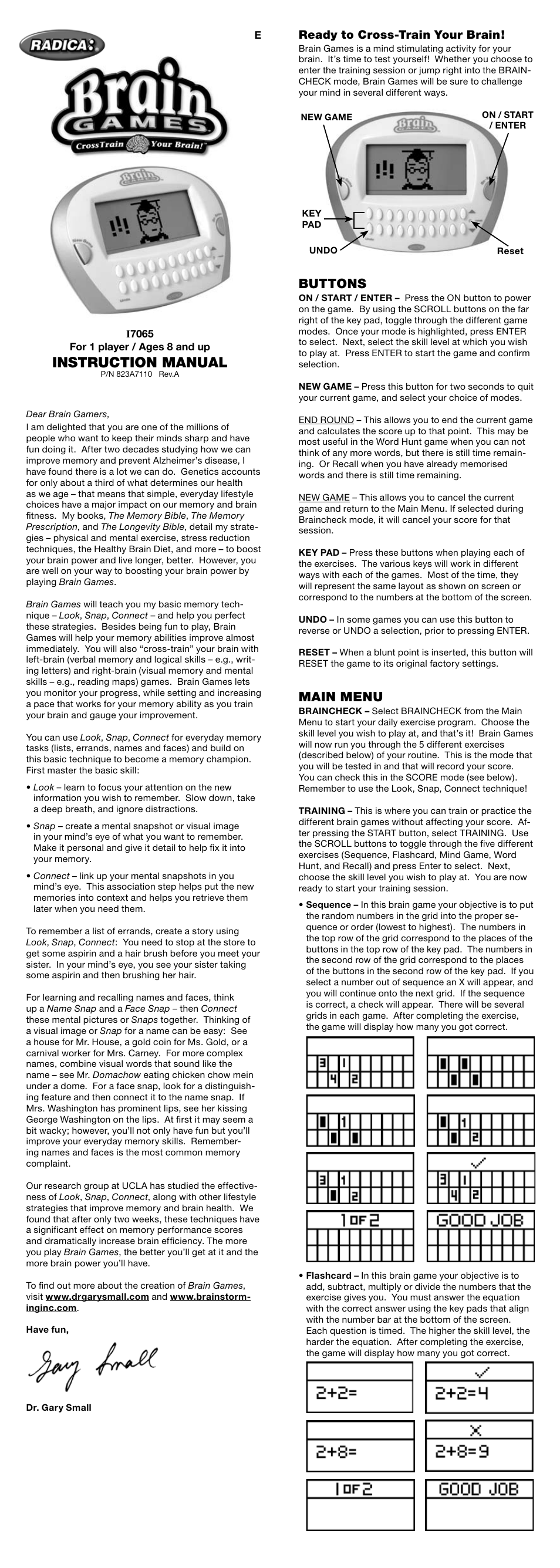 Radica Games i7065 / 77065 User Manual | 2 pages