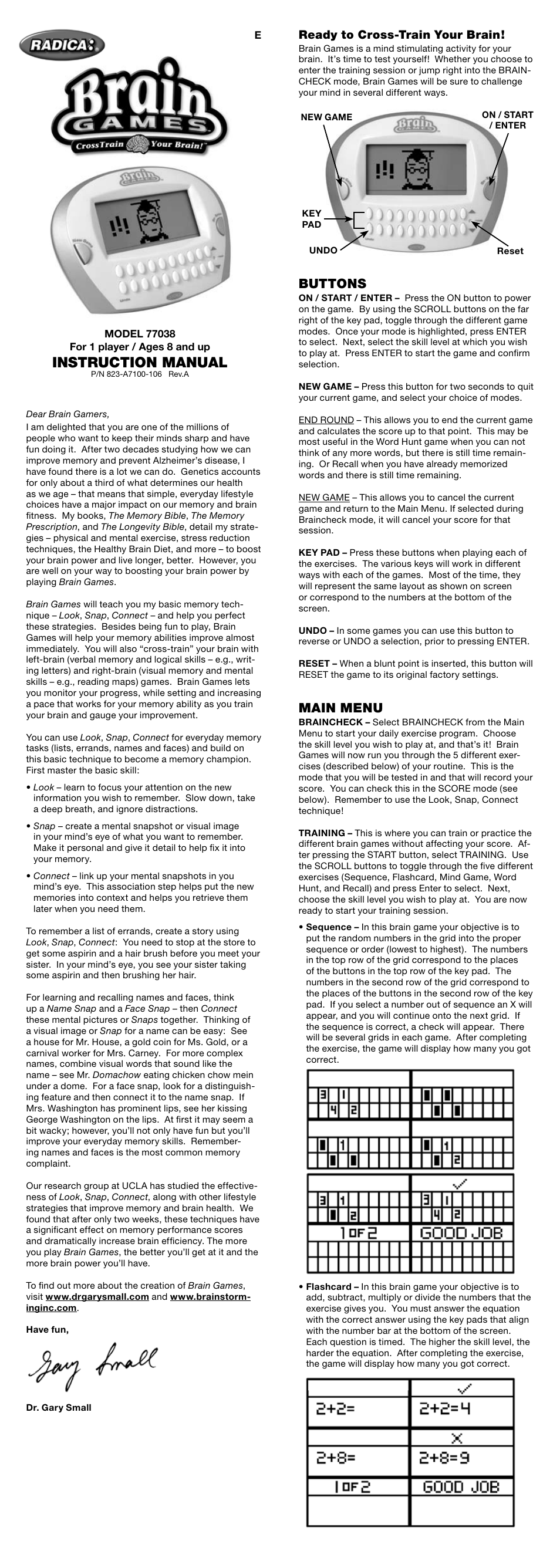 Radica Games 77038 User Manual | 2 pages