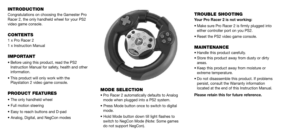 Radica Games PRO RACER 2 RC72160US User Manual | Page 2 / 2