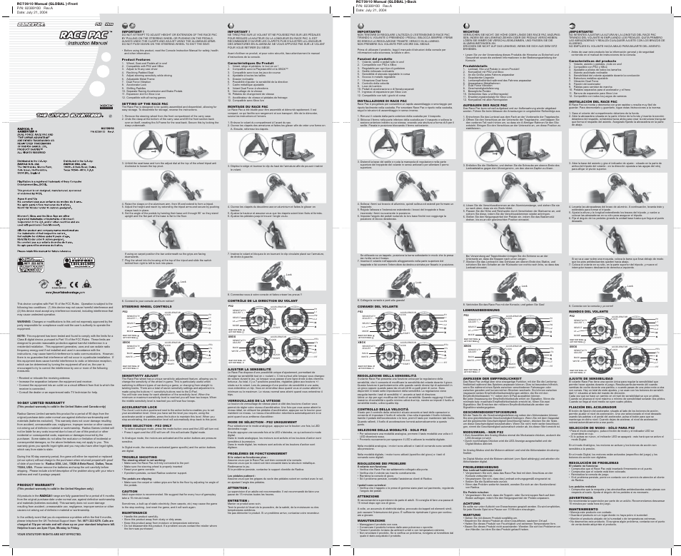 Radica Games Race Pac PS2 User Manual | 1 page