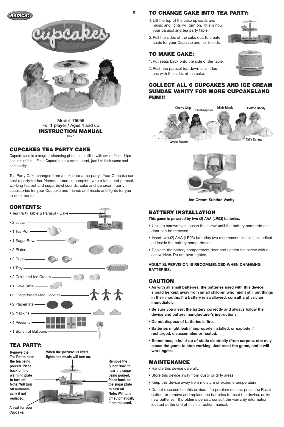 Radica Games 75056 User Manual | 2 pages