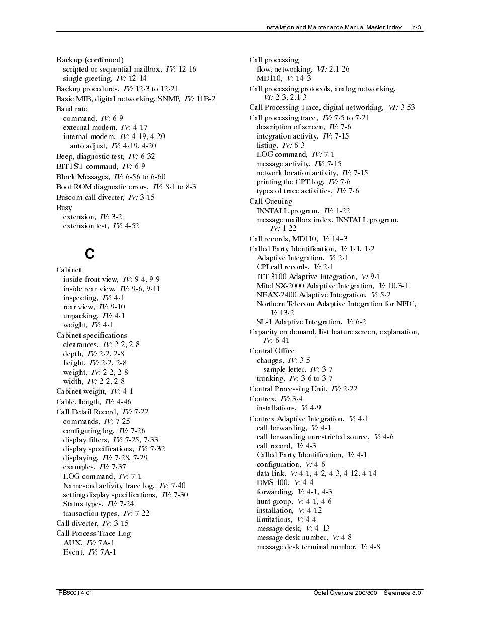 Reliant Octel 200 and Octel 300 Message Servers PB6001401 User Manual | Page 645 / 668