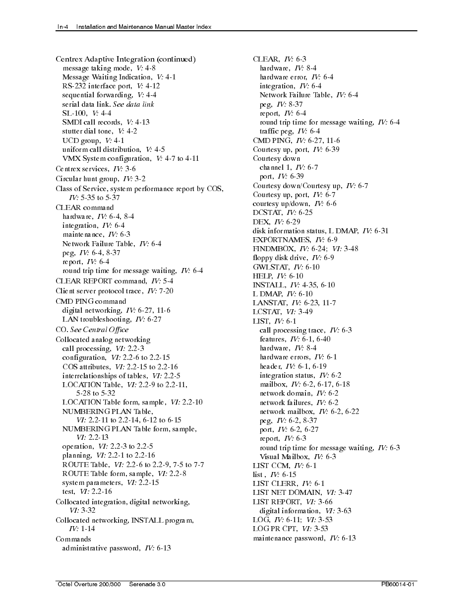 Reliant Octel 200 and Octel 300 Message Servers PB6001401 User Manual | Page 646 / 668
