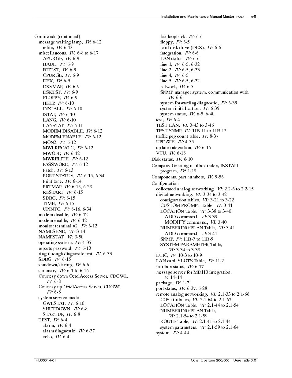 Reliant Octel 200 and Octel 300 Message Servers PB6001401 User Manual | Page 647 / 668