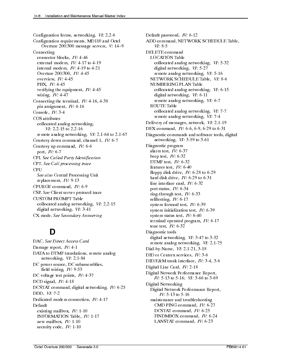 Reliant Octel 200 and Octel 300 Message Servers PB6001401 User Manual | Page 648 / 668