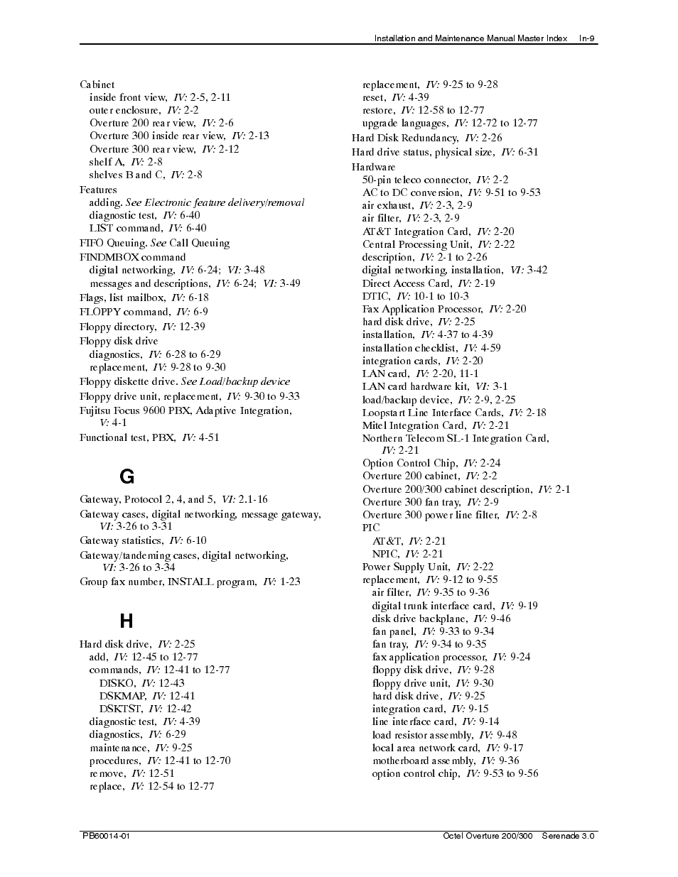 Reliant Octel 200 and Octel 300 Message Servers PB6001401 User Manual | Page 651 / 668