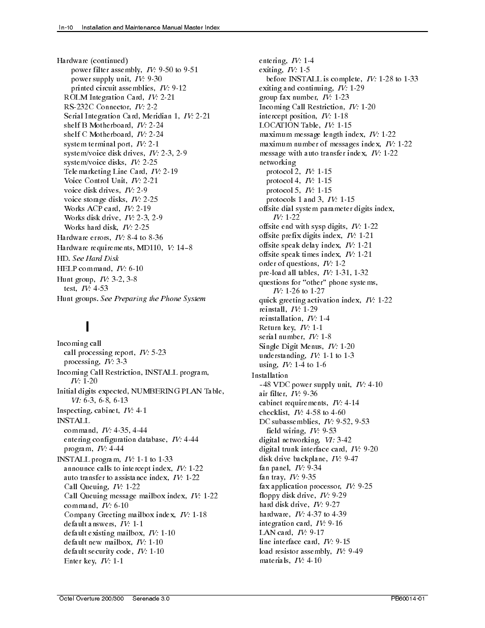 Reliant Octel 200 and Octel 300 Message Servers PB6001401 User Manual | Page 652 / 668