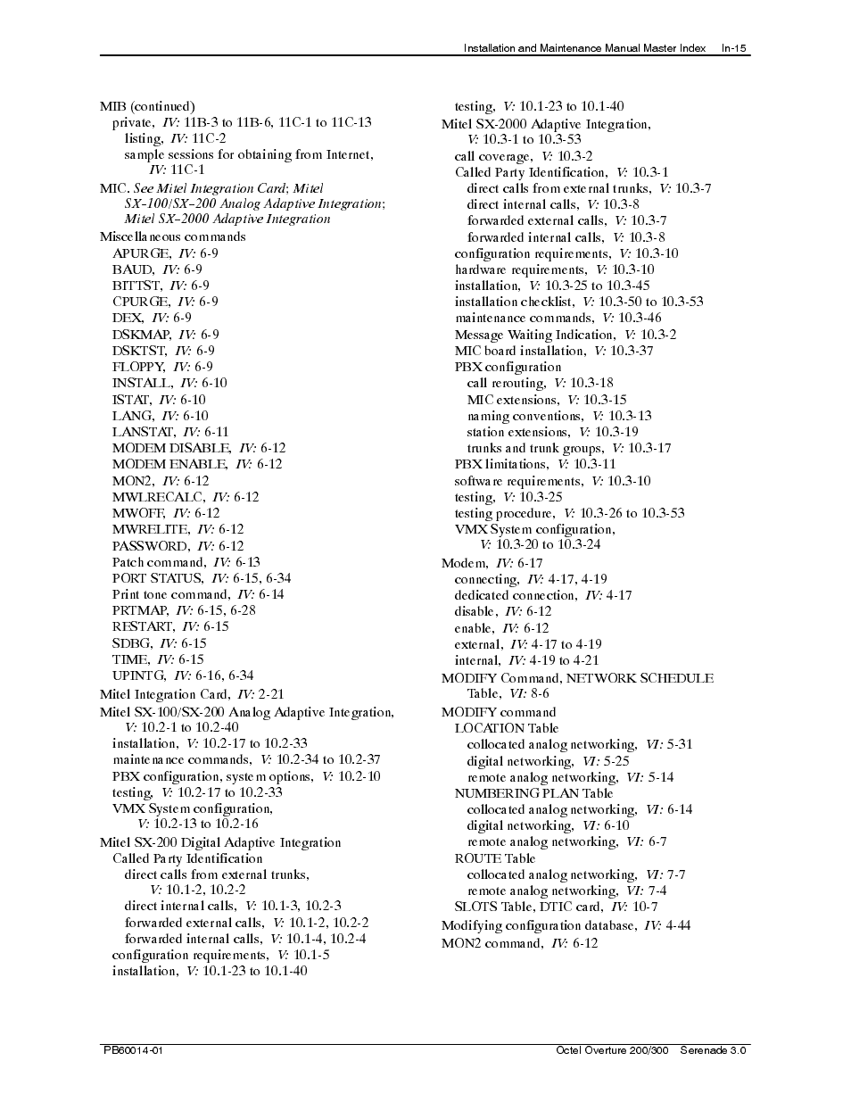 Reliant Octel 200 and Octel 300 Message Servers PB6001401 User Manual | Page 657 / 668