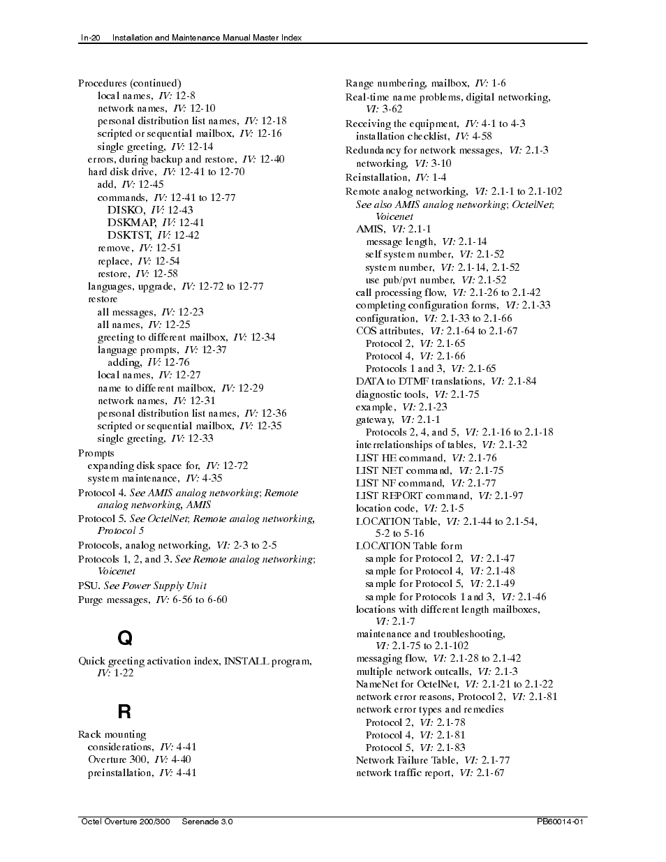 Reliant Octel 200 and Octel 300 Message Servers PB6001401 User Manual | Page 662 / 668