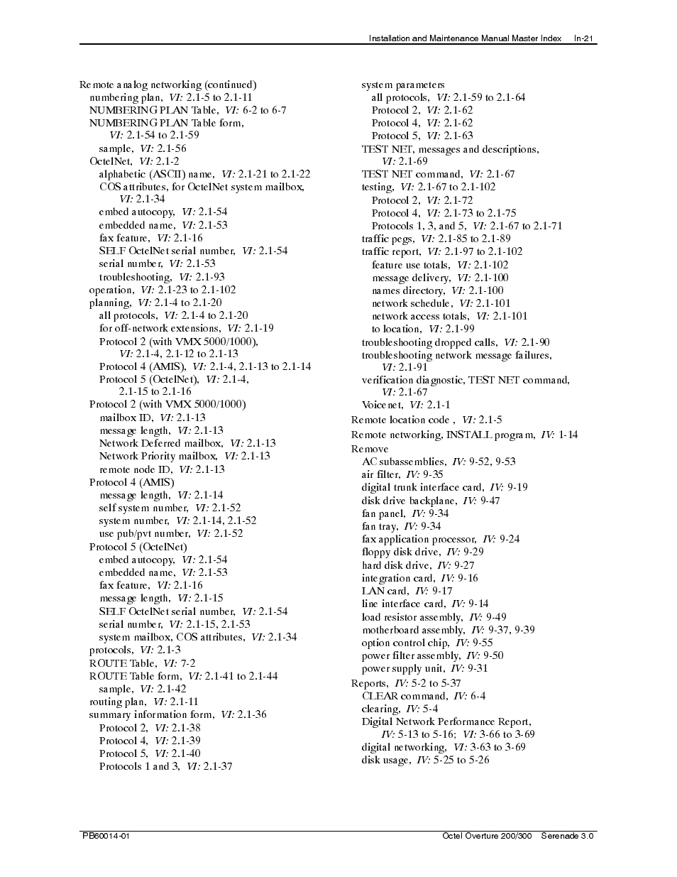 Reliant Octel 200 and Octel 300 Message Servers PB6001401 User Manual | Page 663 / 668