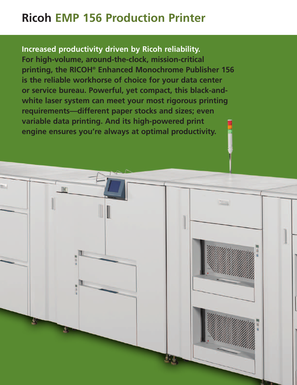 Ricoh emp 156 production printer | Ricoh EMP 156 User Manual | Page 2 / 4
