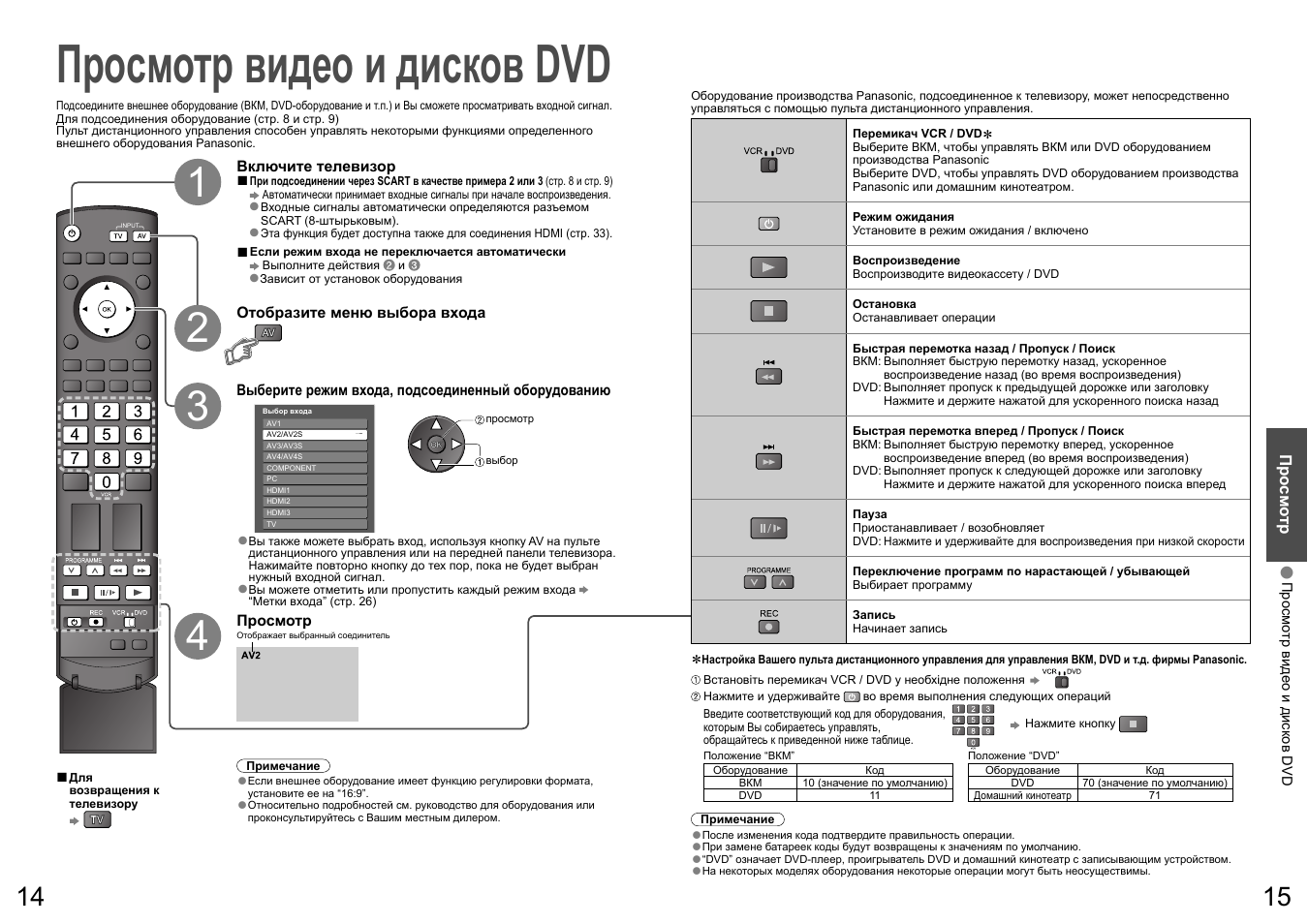 Просмотр видео и дисков dvd | Panasonic TH-R50PY700 User Manual | Page 8 / 22