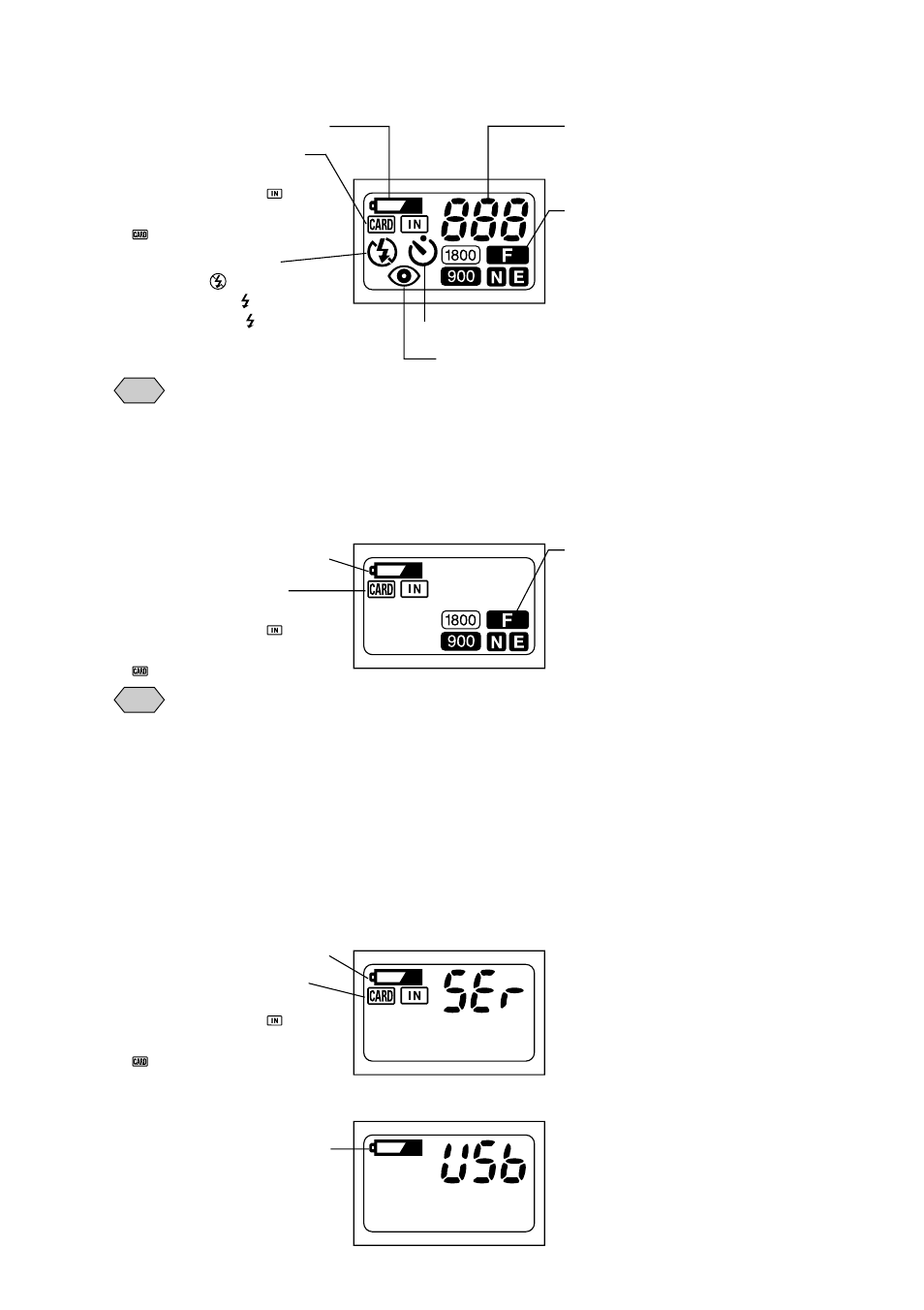 Displays appearing during recording, Displays appearing during playback/erasure | Ricoh RDC-5300 User Manual | Page 17 / 26