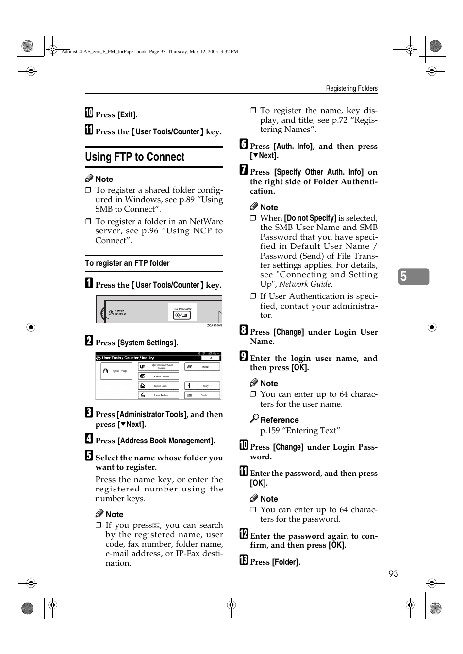 Using ftp to connect | Ricoh IS 2245 User Manual | Page 105 / 196