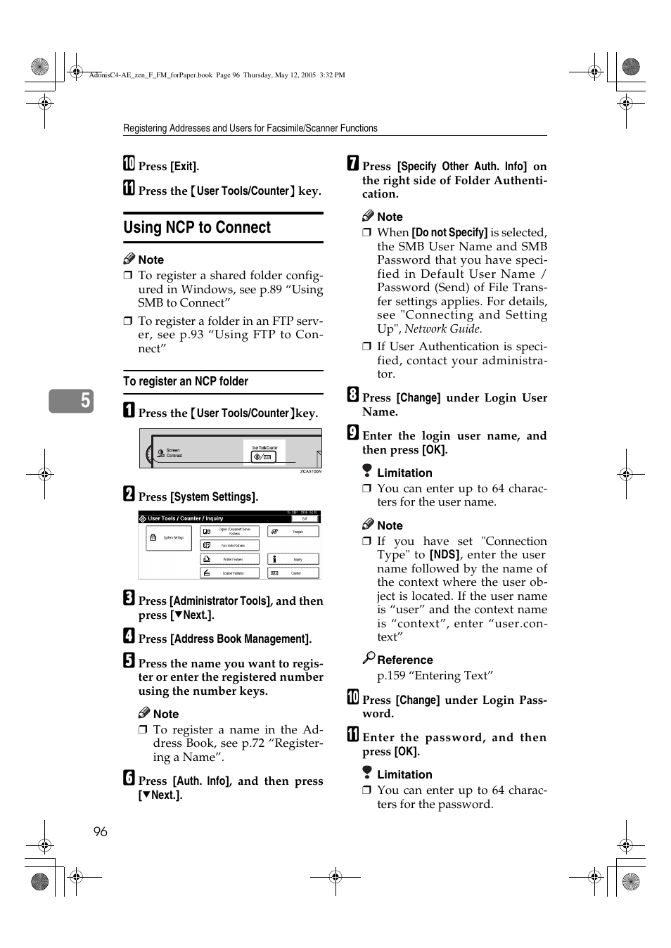 Using ncp to connect | Ricoh IS 2245 User Manual | Page 108 / 196