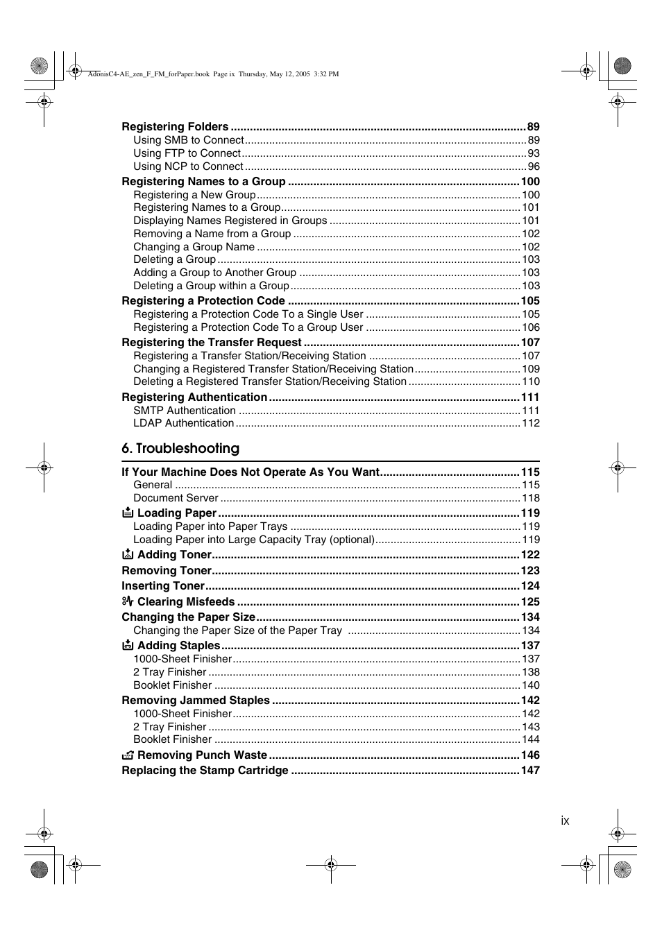 Troubleshooting | Ricoh IS 2245 User Manual | Page 11 / 196