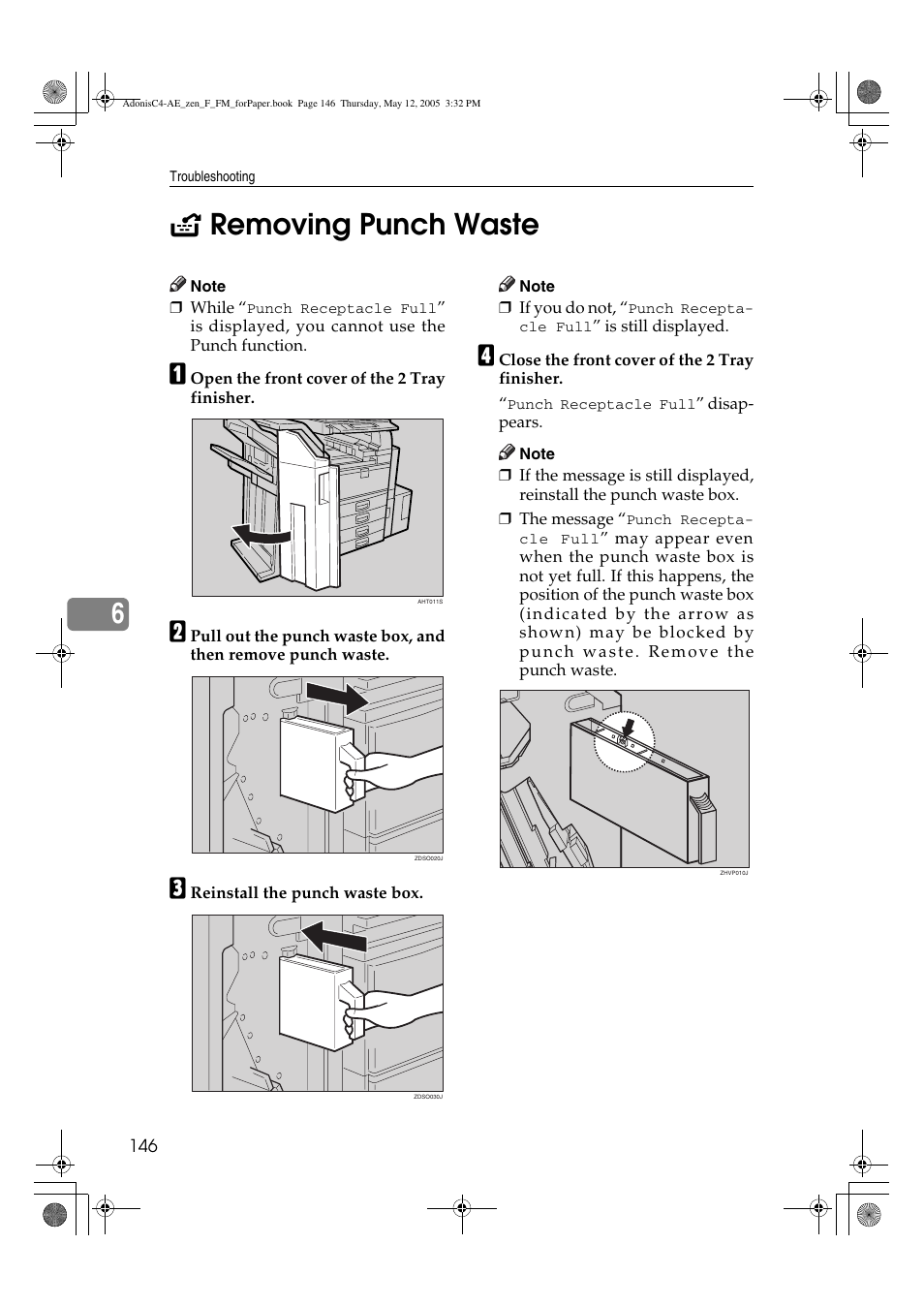 6y removing punch waste | Ricoh IS 2245 User Manual | Page 158 / 196