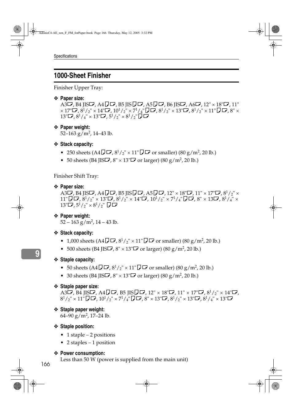 1000-sheet finisher | Ricoh IS 2245 User Manual | Page 178 / 196