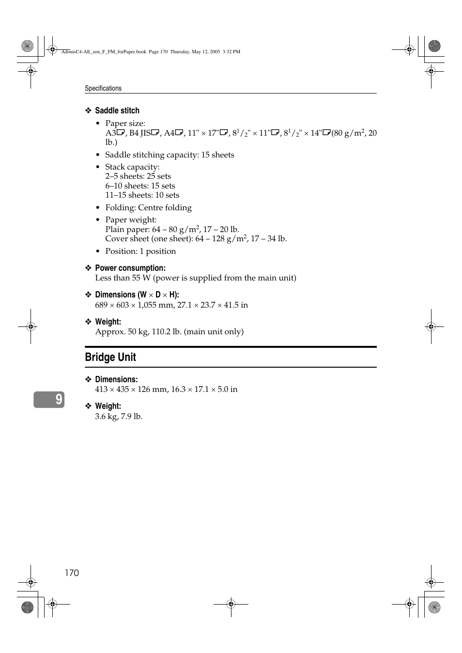 Bridge unit | Ricoh IS 2245 User Manual | Page 182 / 196