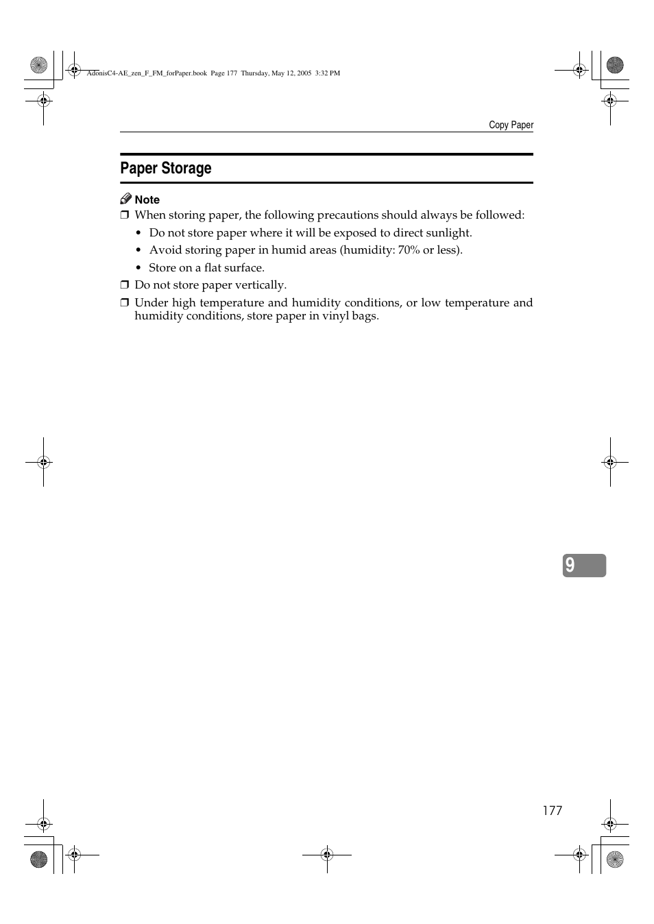 Paper storage | Ricoh IS 2245 User Manual | Page 189 / 196